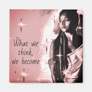 Aimant Rose de message Inspirationnel élégant Positivit