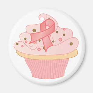 Aimant rose de petit gâteau de ruban