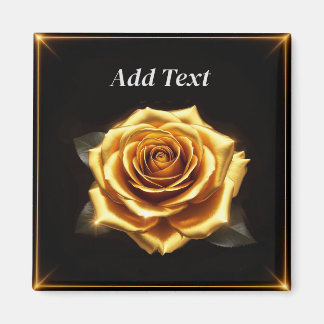 Aimant Rose d'or aux bordures brillantes