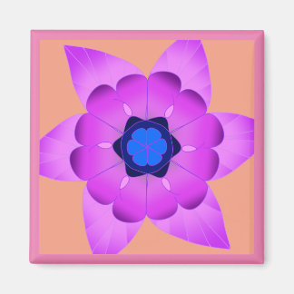 Aimant rose et bleu Fleur