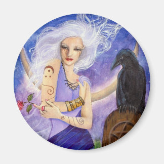 Aimant Rose et corbeau