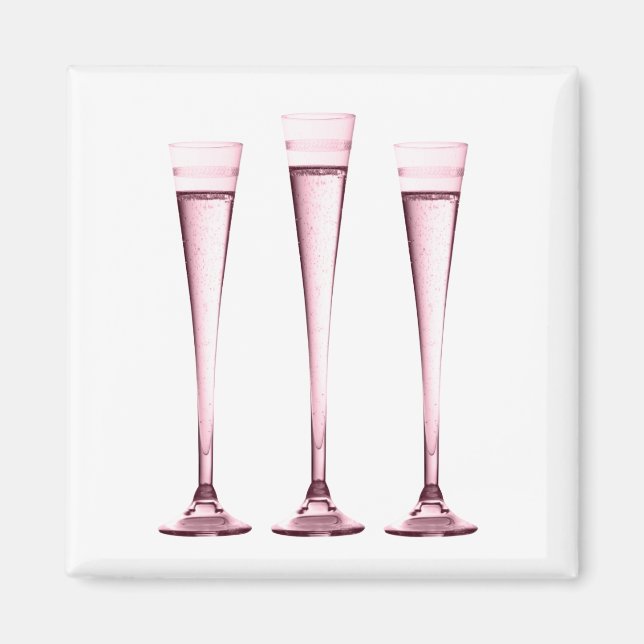 Aimant rose Flutes Champagne (Devant)