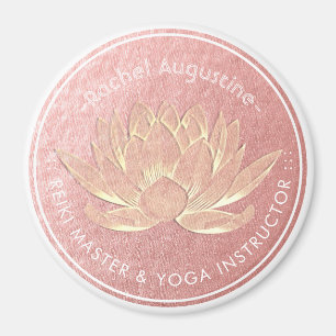 Aimant Rose Gold Lotus Yoga Studio Méditation Instructeur