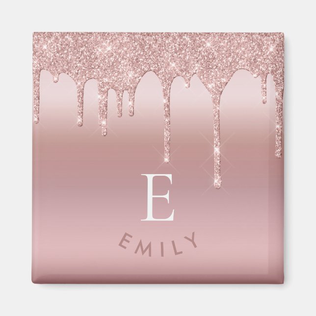 Aimant Rose Gold Parties scintillant Drives Nom initial M (Devant)