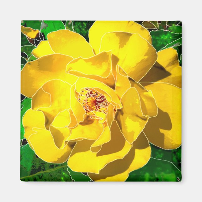 Aimant Rose jaune (Devant)