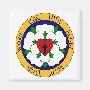 Aimant Rose Luther Blanc Et Vert