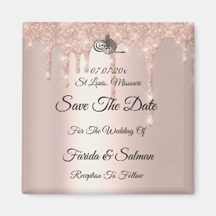 Aimant Rose musulman    GoldEnregistrer l'aimant de date 
