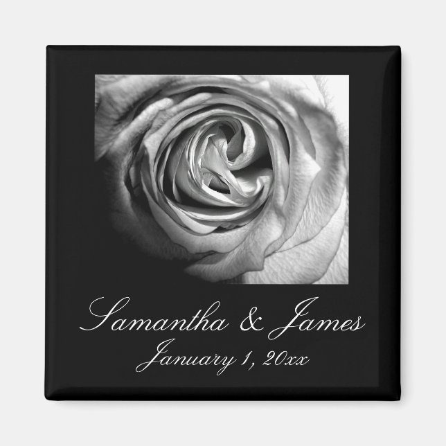 Aimant Rose noire et blanche (Devant)