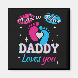 Aimant Rose ou Bleu, papa t'aime