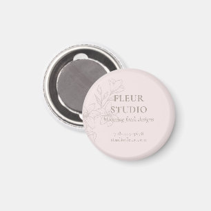 Aimant Rose pâle   Chic minimaliste floral