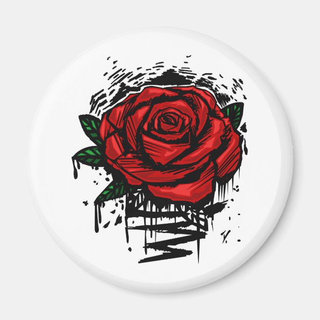 Aimant Rose robuste (Devant)