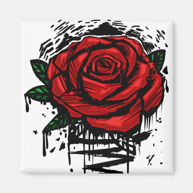 Aimant Rose robuste (Devant)