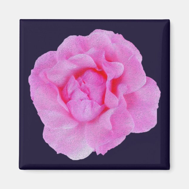 Aimant rose rose (Devant)