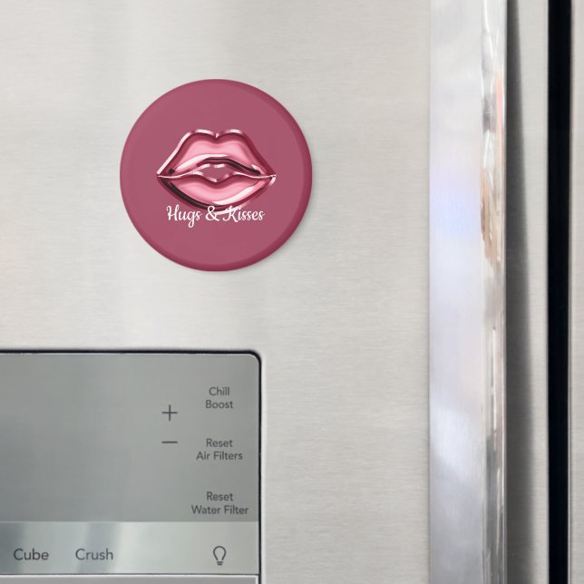 Aimant Rose rouge lèvres Kiss (In situ (réfrigérateur))