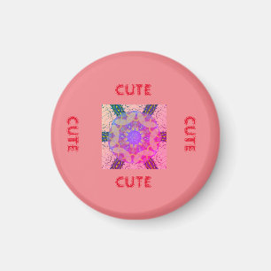 Aimant rose _ROUGE _ROND mignon