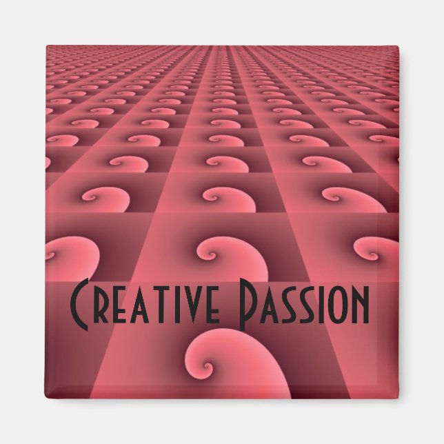 Aimant Rose Swirl Design - Passion créative (Devant)