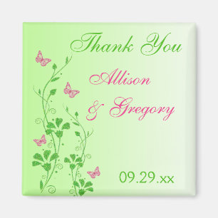 Aimant Rose, Vert Floral Papillon Mariage Favoriser l'aim