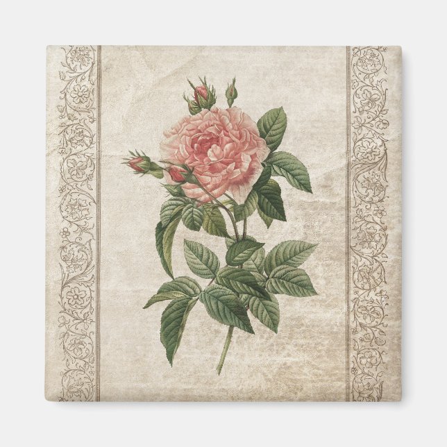Aimant rose vintage (Devant)