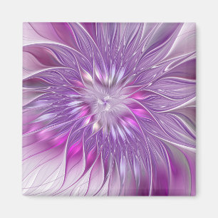 Aimant Rose violet passion Fleur Art Abstrait Fractal