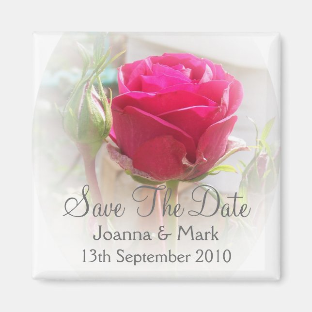 Aimant Rosebud Rose Enregistrer l'aimant Date (Devant)