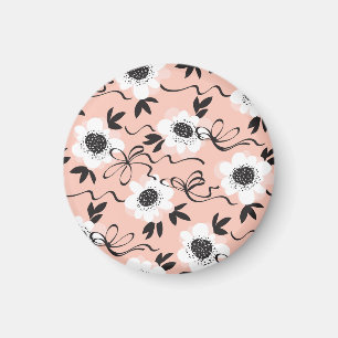 Aimant Roses abstraites, couleurs pâles, motif vintage.