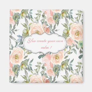 Aimant Roses Élégantes Chic, Message Motivationnel