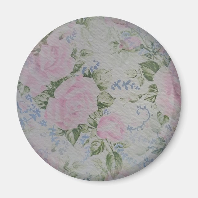 Aimant Roses floraux roses Vintages (Devant)