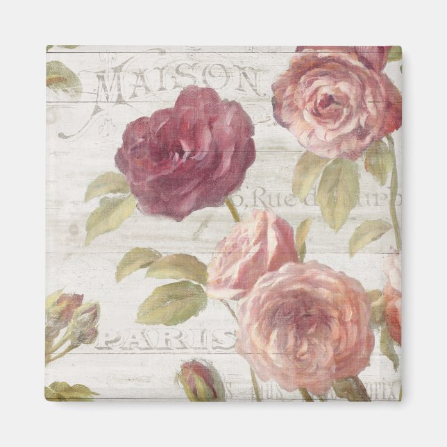 Aimant Roses français Pastel Pink (Devant)