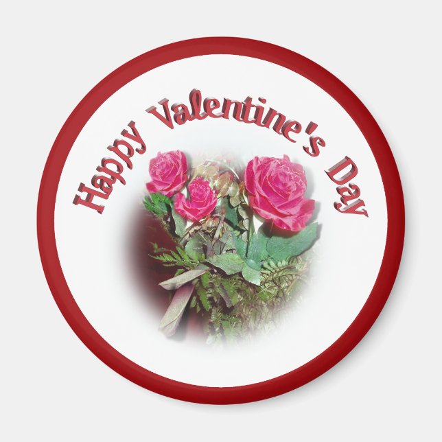 Aimant Roses pour la Saint Valentin (Devant)