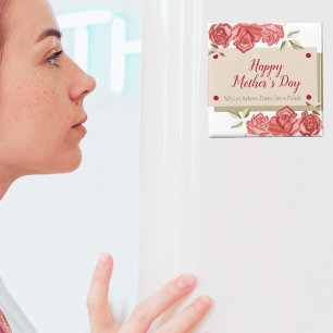 Aimant Roses rouges blanches Unique Moderne Joyeuse Fête 