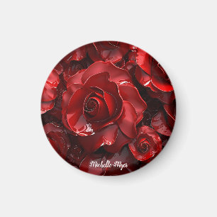 Aimant Roses rouges de Saint-Valentin 3d