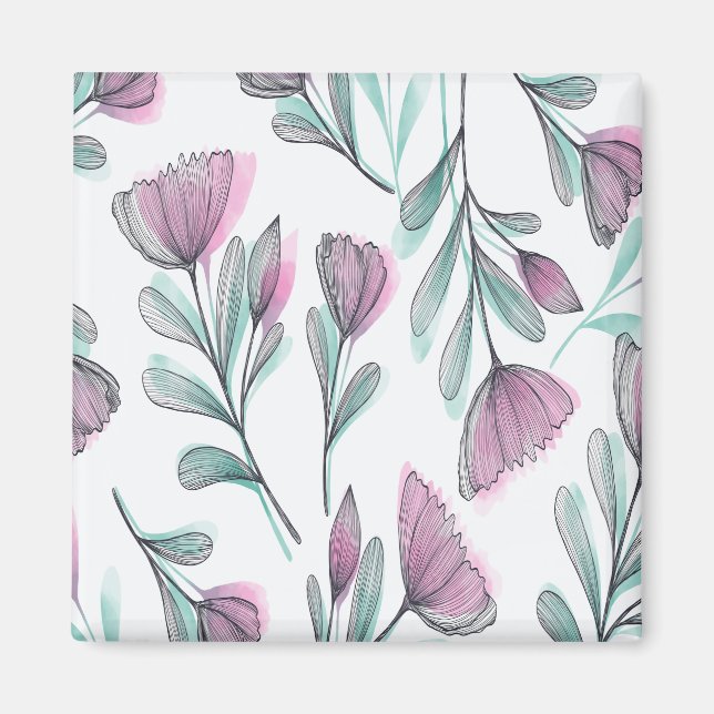 Aimant Roses violets (Devant)