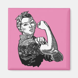 Aimant Rosie-Le-Riveter Graphique Féministe De Ligne-Art