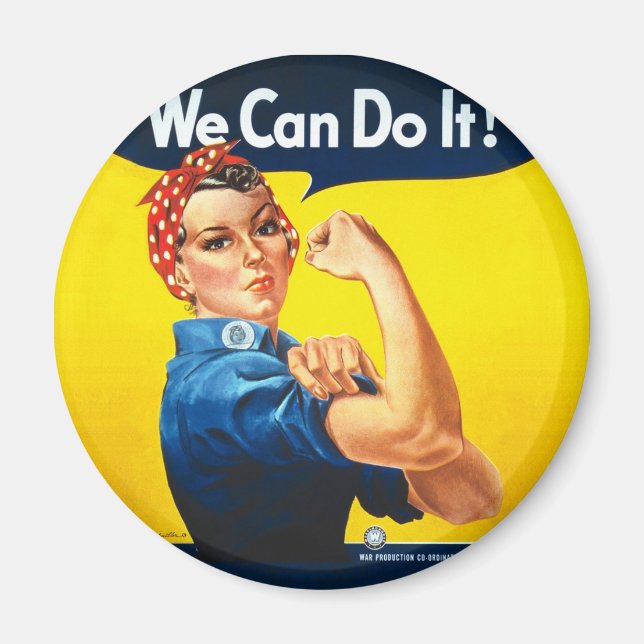 Aimant Rosie le Riveter - "Nous pouvons le faire !" (Devant)