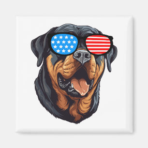 Aimant Rottweiler patriotique