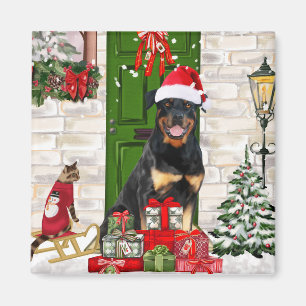 Aimant Rotweiler Chien Noël