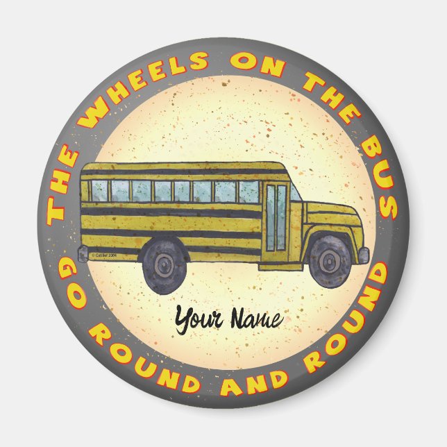 Aimant Roues d'autobus scolaires (Devant)