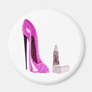 Aimant Rouge à lèvres et art stylet rose de chaussure
