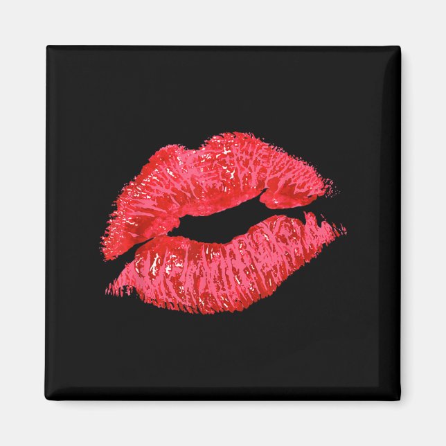 Aimant Rouge à Lèvres Rouge Baiser (Devant)