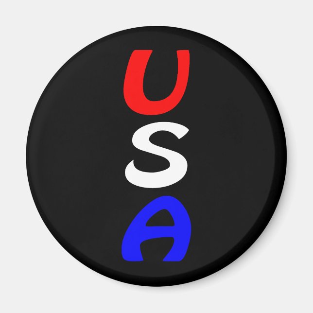 Aimant rouge, blanc et bleu USA (Devant)