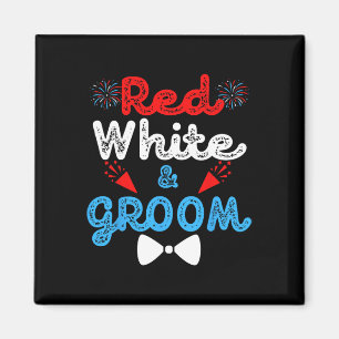 Aimant Rouge Blanc Et Groom Fête De Mariage Drôle 4 Juil