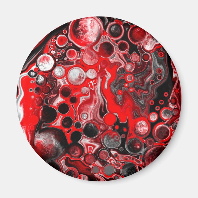 Aimant Rouge blanc et noir pour peinture effet fluid Art (Devant)