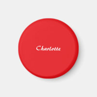 Rouge Blanc Script Élégant Minimaliste Moderne Nom
