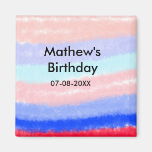 Aimant Rouge bleu américain garçon anniversaire ajouter n