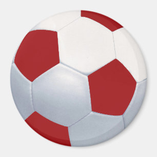 Aimant rouge et blanc de ballon de football