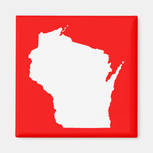 Aimant Rouge et Blanc Wisconsin