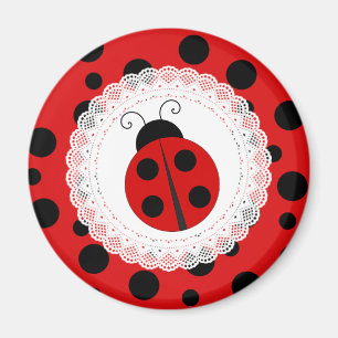 Aimant rouge et noir de coccinelle