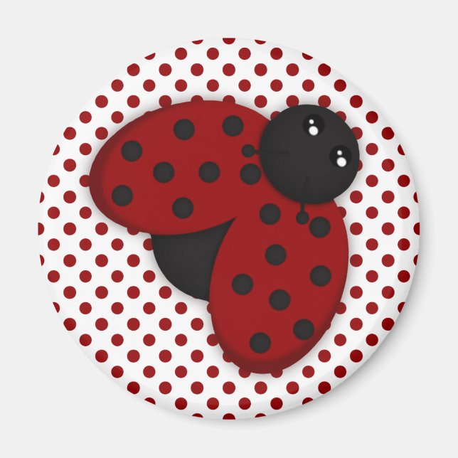 Aimant Rouge et noir Ladybug (Devant)
