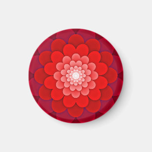 Aimant Rouge Floral Mandala-58566