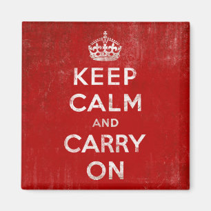 Aimant Rouge-foncé vintages affligés gardent le calme e